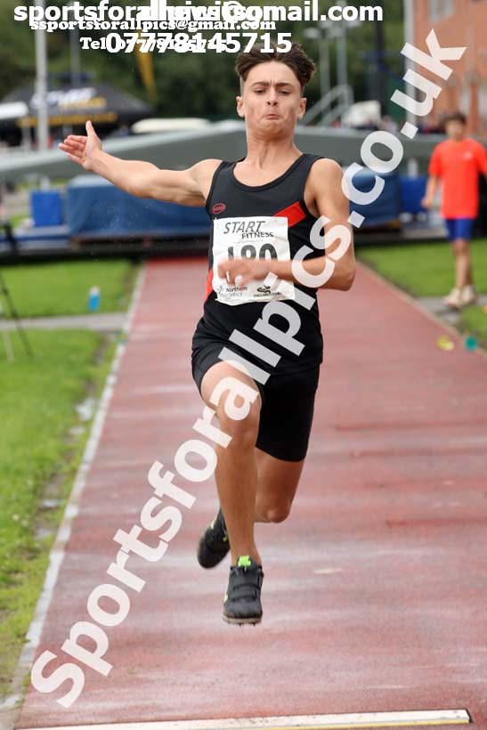 Boys under-15s long jump, Northern Under-17s/U-15s and U13s Champs, Leigh Sports Village, Leigh. Photo: David T. Hewitson/Sports for All Pics